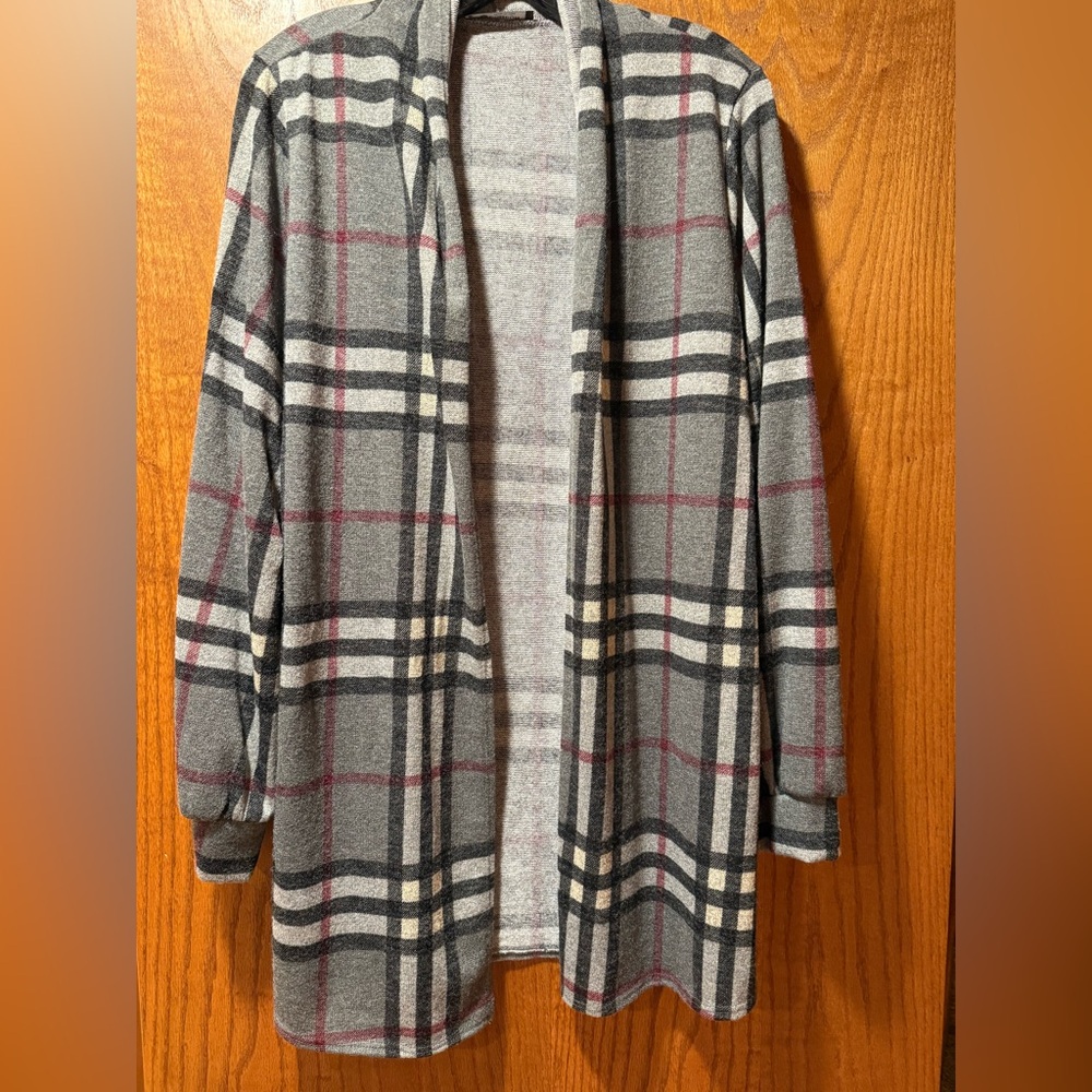 Bom Bom Plaid Cardigan